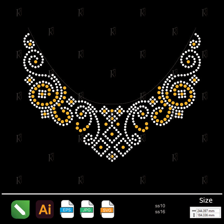 Elegant Swirl Collar Rhinestone – Premium Rhinestone Design by Rhinestone1
