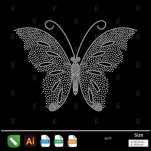 Graceful Butterfly Wings Rhinestone1 – Premium Rhinestone Design by Rhinestone1
