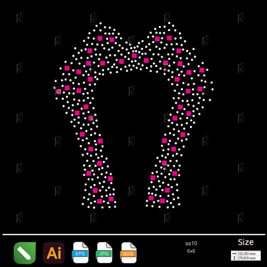 Pink Spark Bow Rhinestone – Premium Rhinestone Design by Rhinestone1