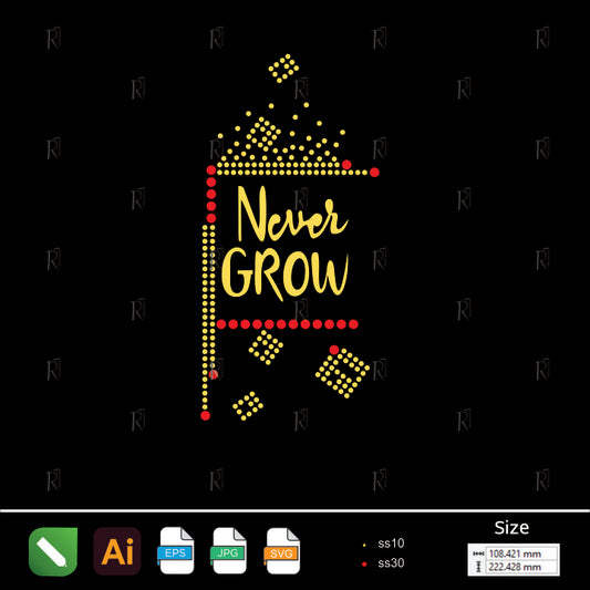 Never Grow Frame Rhinestone – Premium Rhinestone Design by Rhinestone1