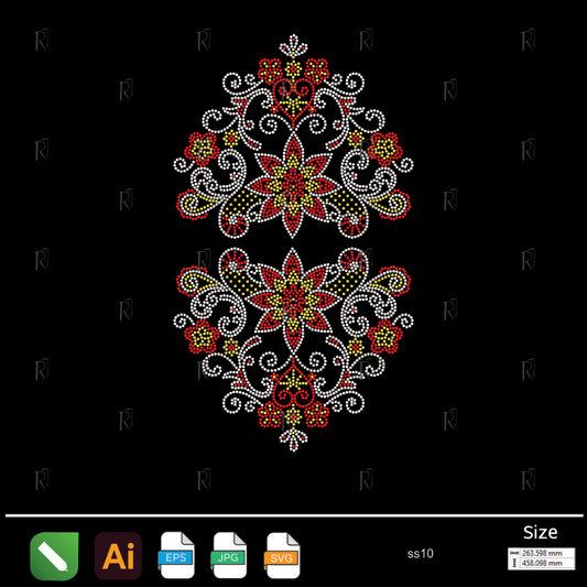 Ornamental Bloom Cluster Rhinestone – Premium Rhinestone Design by Rhinestone1