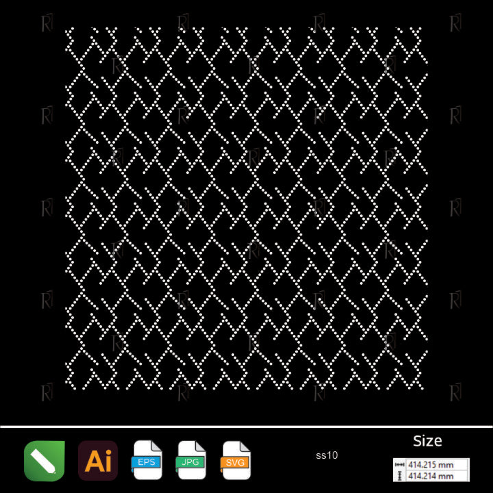 Zigzag Lattice Rhinestone Pattern – Premium Rhinestone Design by Rhinestone1