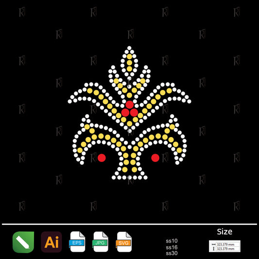 Imperial Fleur Accent – Premium Rhinestone Design by Rhinestone1