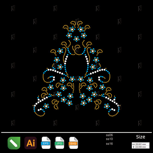 Floral Empress Rhinestone – Premium Rhinestone Design by Rhinestone1