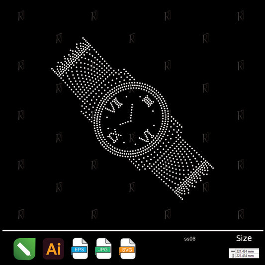 Wristwatch Rhinestone – Premium Rhinestone Design by Rhinestone1