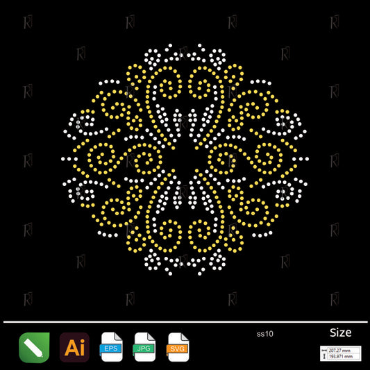 Royal Mandala Rhinestone – Premium Rhinestone Design by Rhinestone1