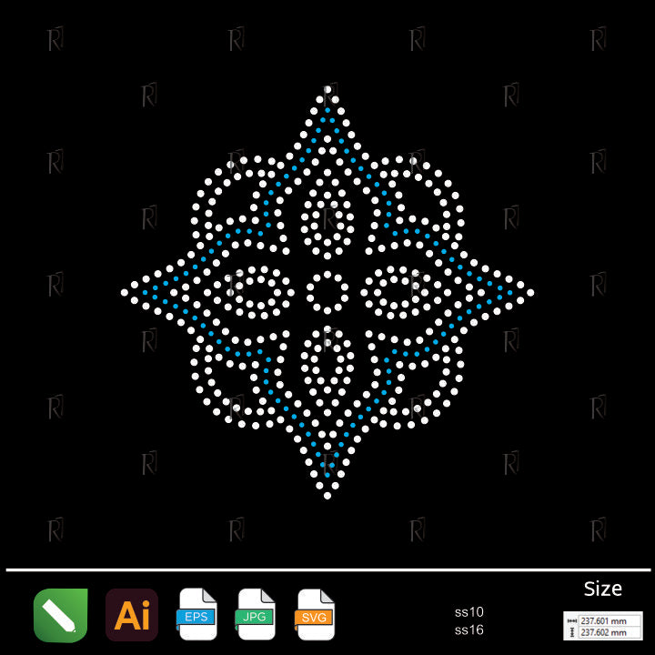 Blue Star Ornament Rhinestone – Premium Rhinestone Design by Rhinestone1