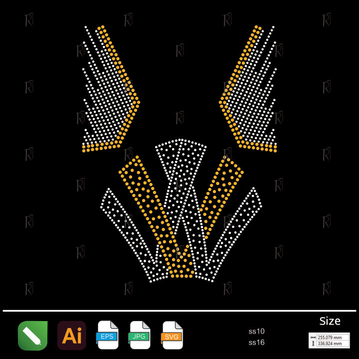 Bold Geometric Armor Rhinestone – Premium Rhinestone Design by Rhinestone1