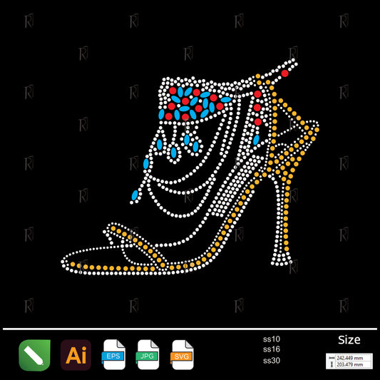 Glamorous High Heel Rhinestone – Premium Rhinestone Design by Rhinestone1