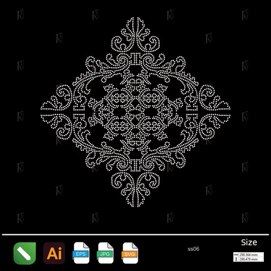 Ornate Diamond Frame Rhinestone – Premium Rhinestone Design by Rhinestone1