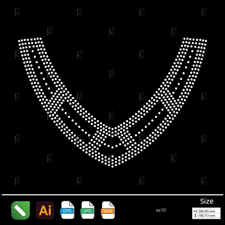 Interlaced Stripes Collar Rhinestone – Premium Rhinestone Design by Rhinestone1