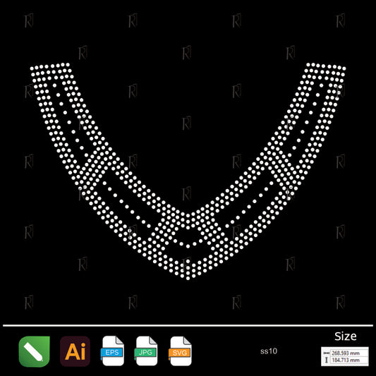 Interlaced Stripes Collar Rhinestone – Premium Rhinestone Design by Rhinestone1