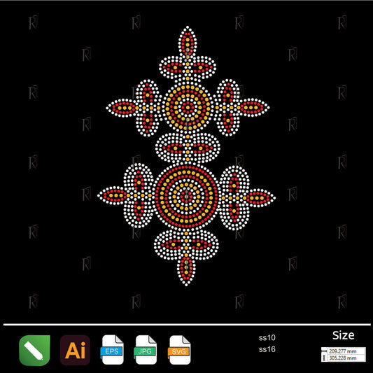 Tribal Circle Cross Rhinestone – Premium Rhinestone Design by Rhinestone1