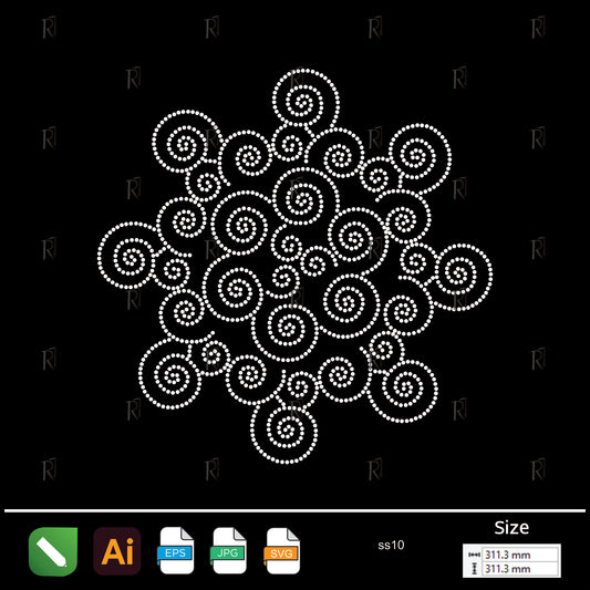Spiral Galaxy Rhinestone – Premium Rhinestone Design by Rhinestone1
