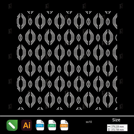 Tribal Eye Motif Rhinestone Pattern – Premium Rhinestone Design by Rhinestone1