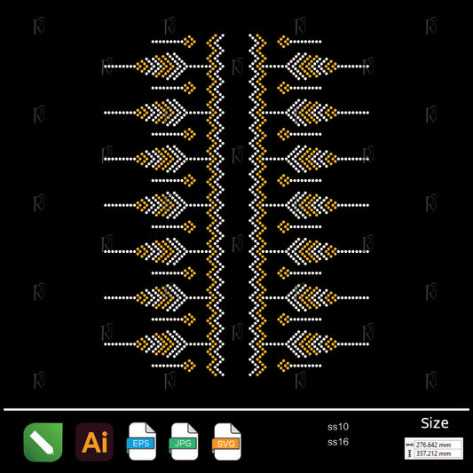 Royal Arrow Panel Rhinestone – Premium Rhinestone Design by Rhinestone1