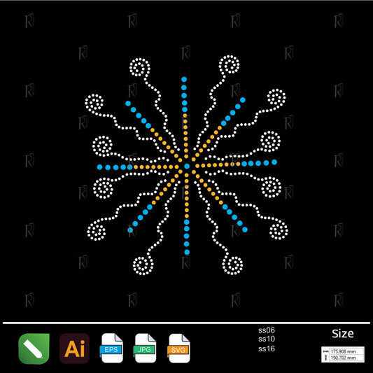 Spiral Spark Burst Rhinestone – Premium Rhinestone Design by Rhinestone1