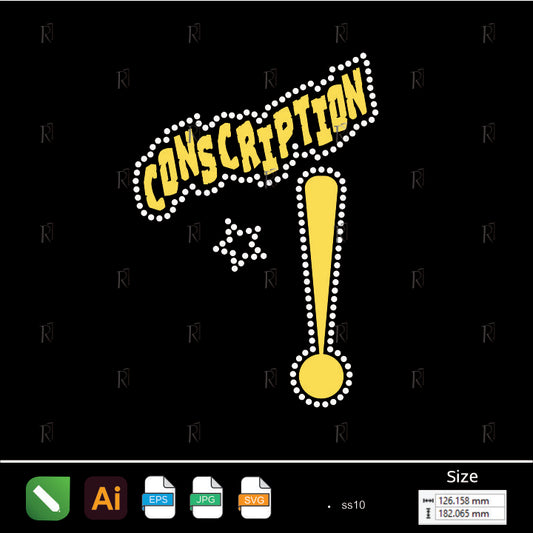 Conscription Exclamation Rhinestone – Premium Rhinestone Design by Rhinestone1