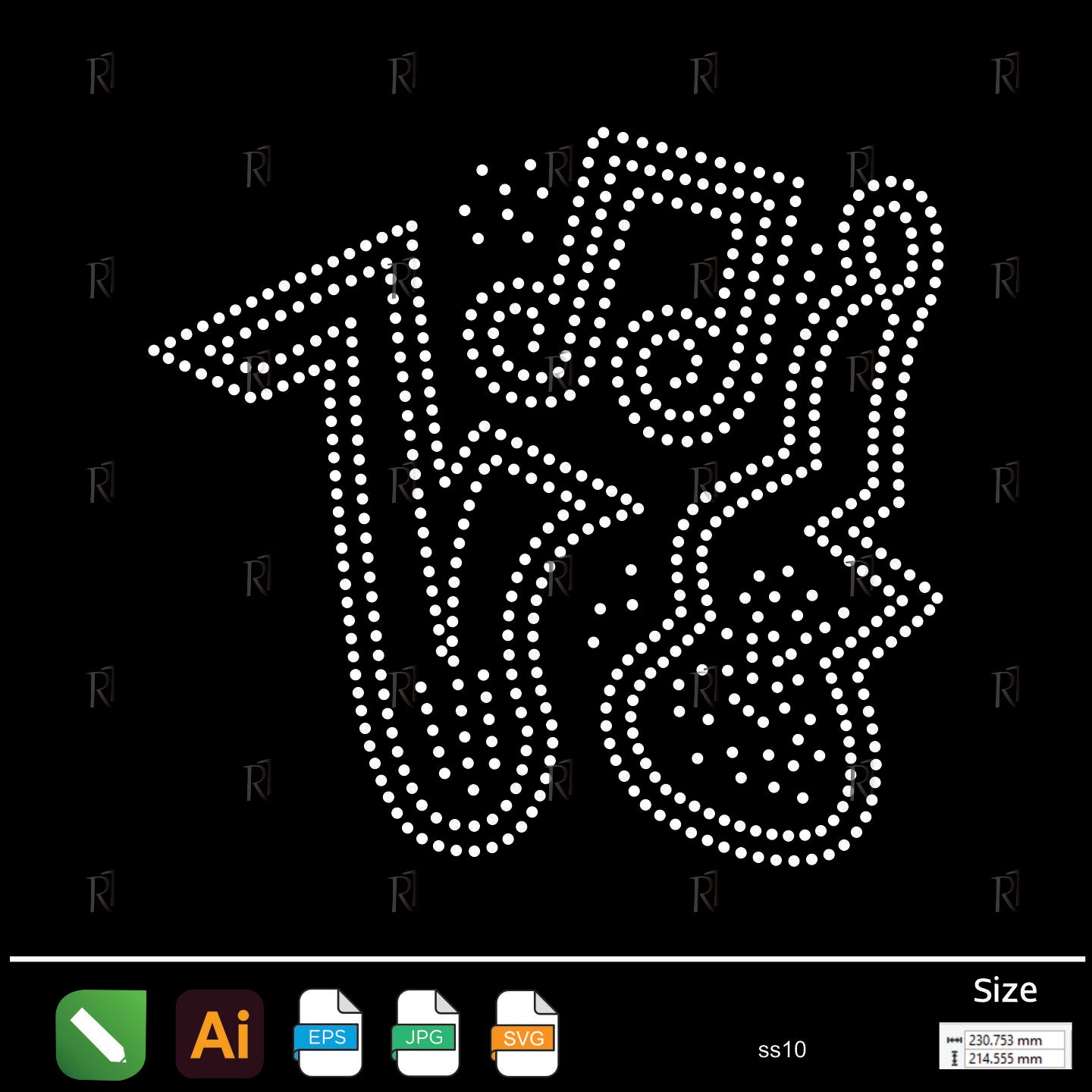 Jazz Saxophone Notes Rhinestone – Premium Rhinestone Design by Rhinestone1