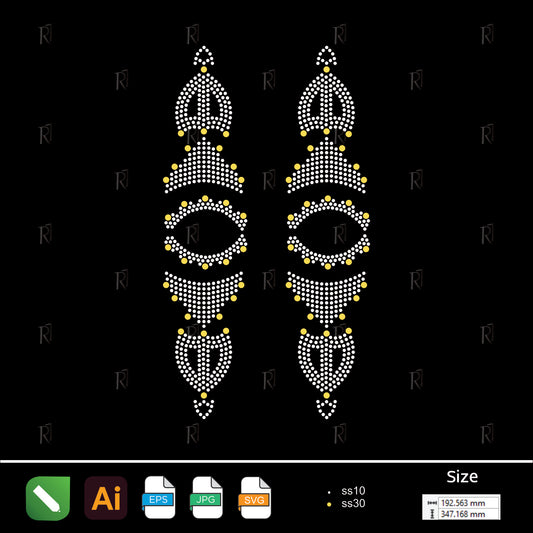 Golden Tribal Drop Rhinestone – Premium Rhinestone Design by Rhinestone1