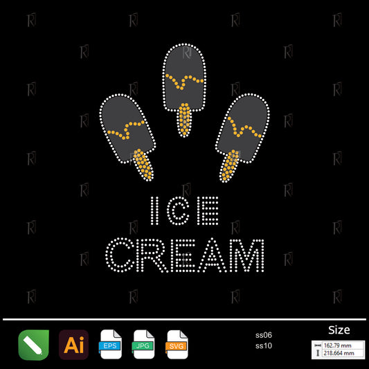 Triple Ice Cream Pop Rhinestone – Premium Rhinestone Design by Rhinestone1