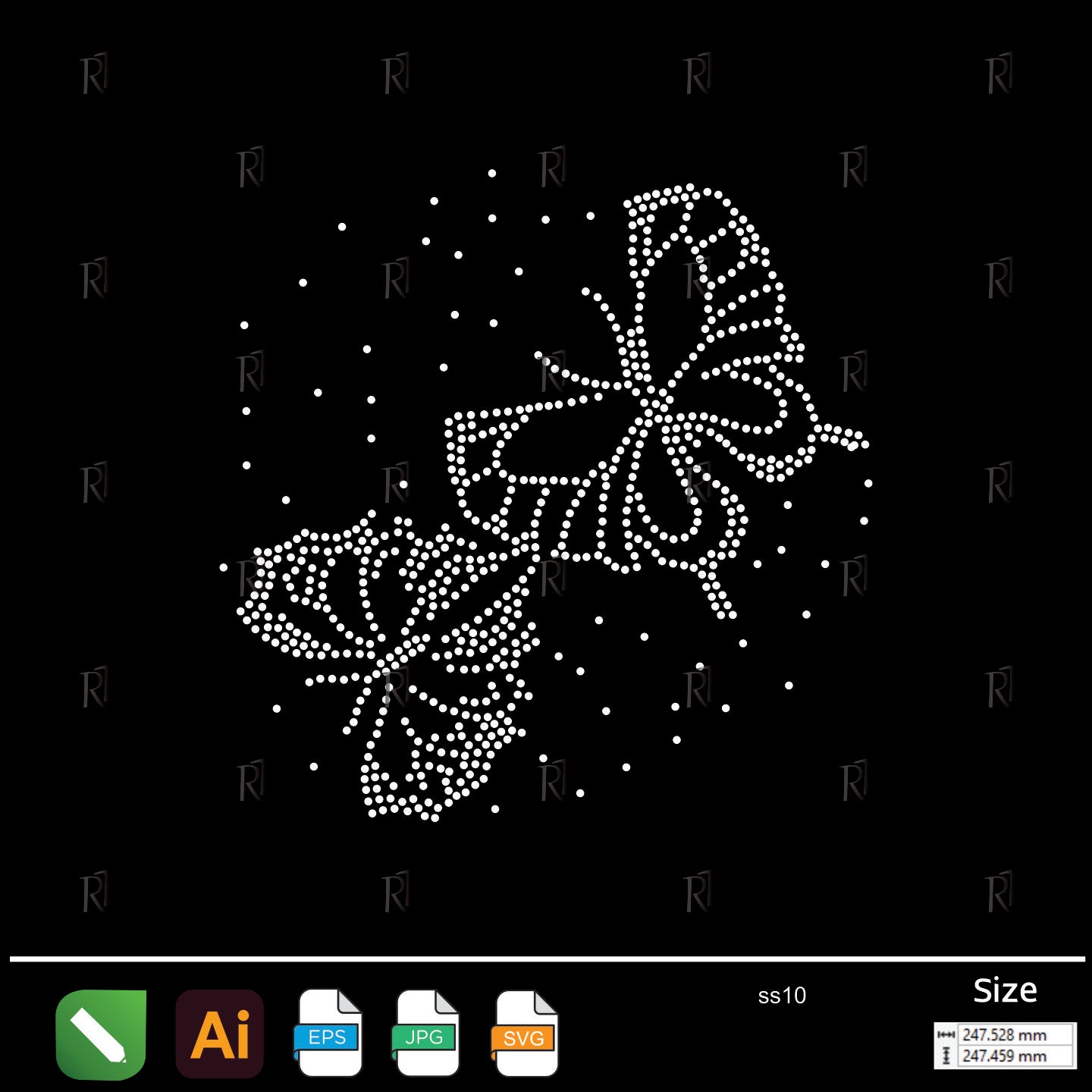 Twin Butterflies Rhinestone – Premium Rhinestone Design by Rhinestone1