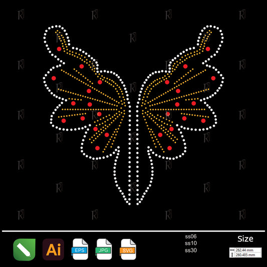 Elegant Butterfly Wings Rhinestone – Premium Rhinestone Design by Rhinestone1