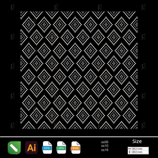 Nested Diamond Layers Rhinestone Pattern – Premium Rhinestone Design by Rhinestone1