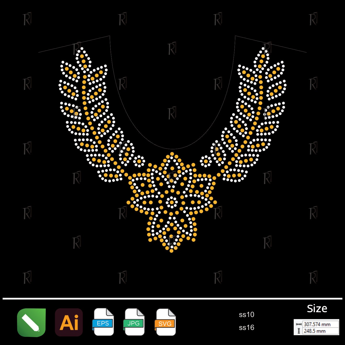 Golden Leaf Flower Rhinestone – Premium Rhinestone Design by Rhinestone1