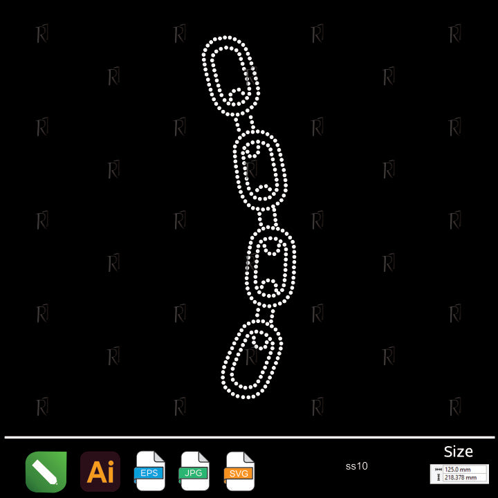Linked Chain Border Rhinestone2 – Premium Rhinestone Design by Rhinestone1