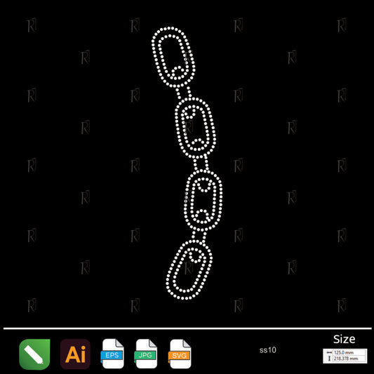 Linked Chain Border Rhinestone2 – Premium Rhinestone Design by Rhinestone1