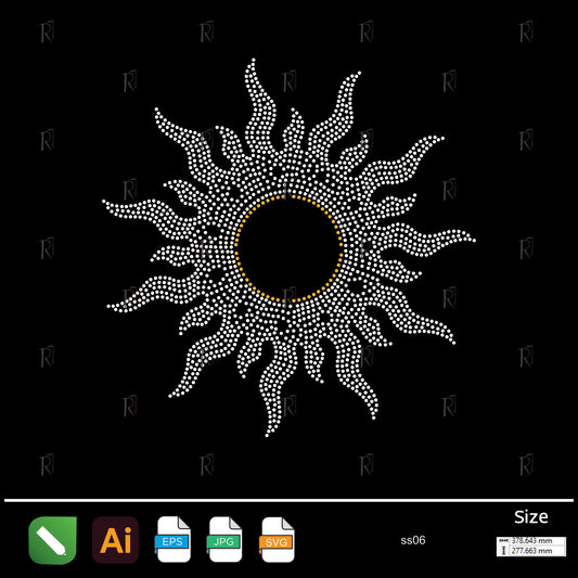 Radiant Sun Rhinestone – Premium Rhinestone Design by Rhinestone1