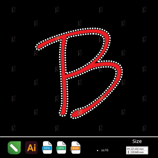 B Shape Rhinestone Neckline – Premium Rhinestone Design by Rhinestone1