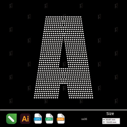 Rhinestone Letter A Bold – Premium Rhinestone Design by Rhinestone1