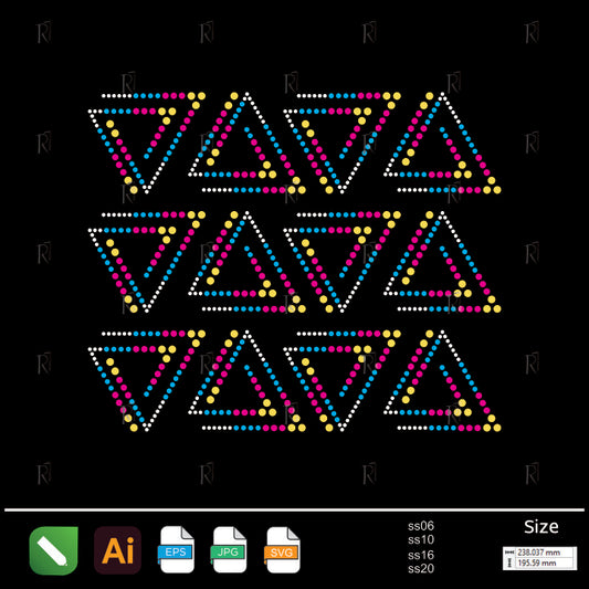 Retro Triangle Grid Rhinestone – Premium Rhinestone Design by Rhinestone1