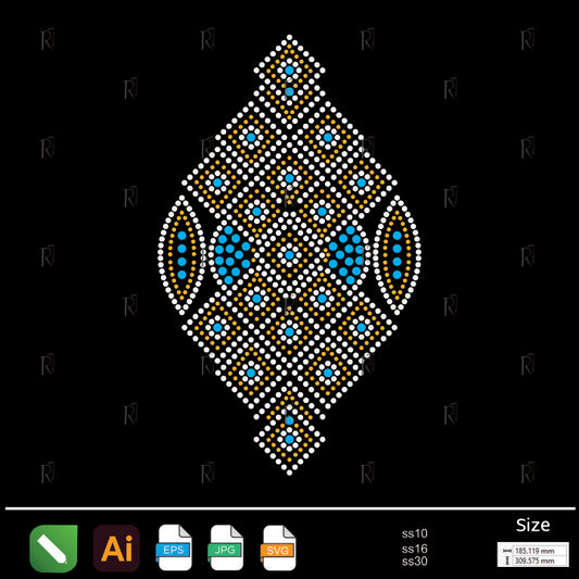 Geometric Diamond Grid Rhinestone – Premium Rhinestone Design by Rhinestone1