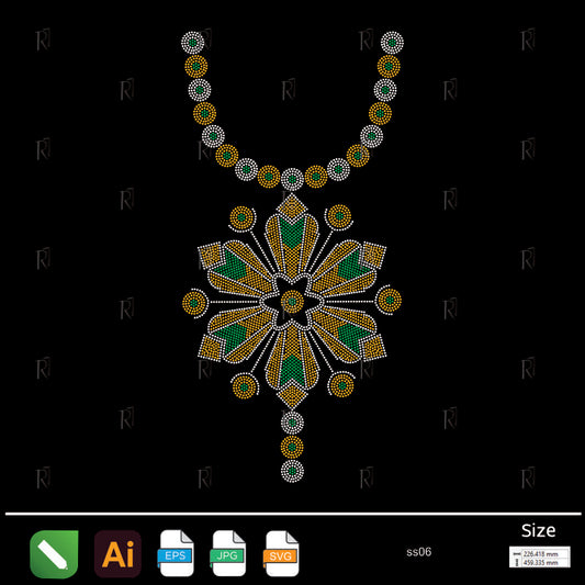 Geometric Gemstone Necklace Rhinestone – Premium Rhinestone Design by Rhinestone1