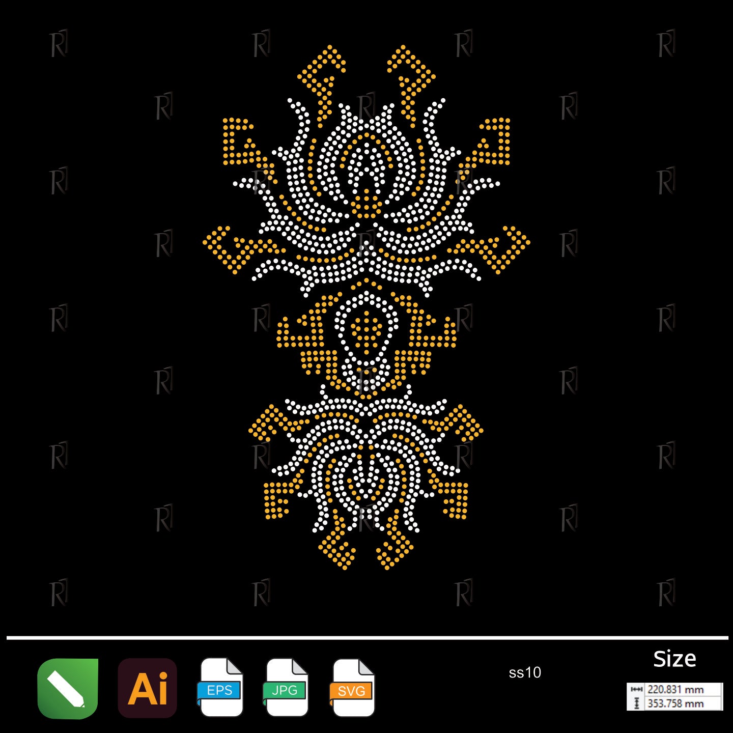 Lotus Flow Rhinestone – Premium Rhinestone Design by Rhinestone1