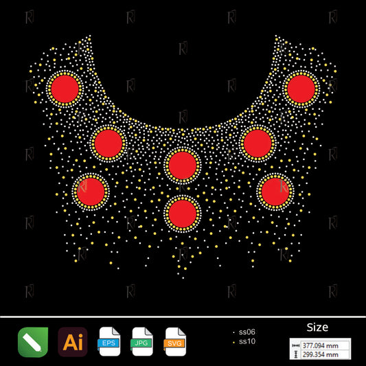 Scarlet Halo Cascade – Premium Rhinestone Design by Rhinestone1