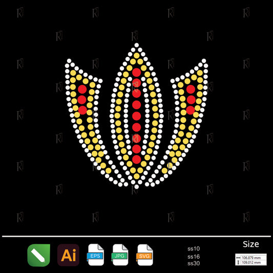 Lotus Jewel Motif – Premium Rhinestone Design by Rhinestone1