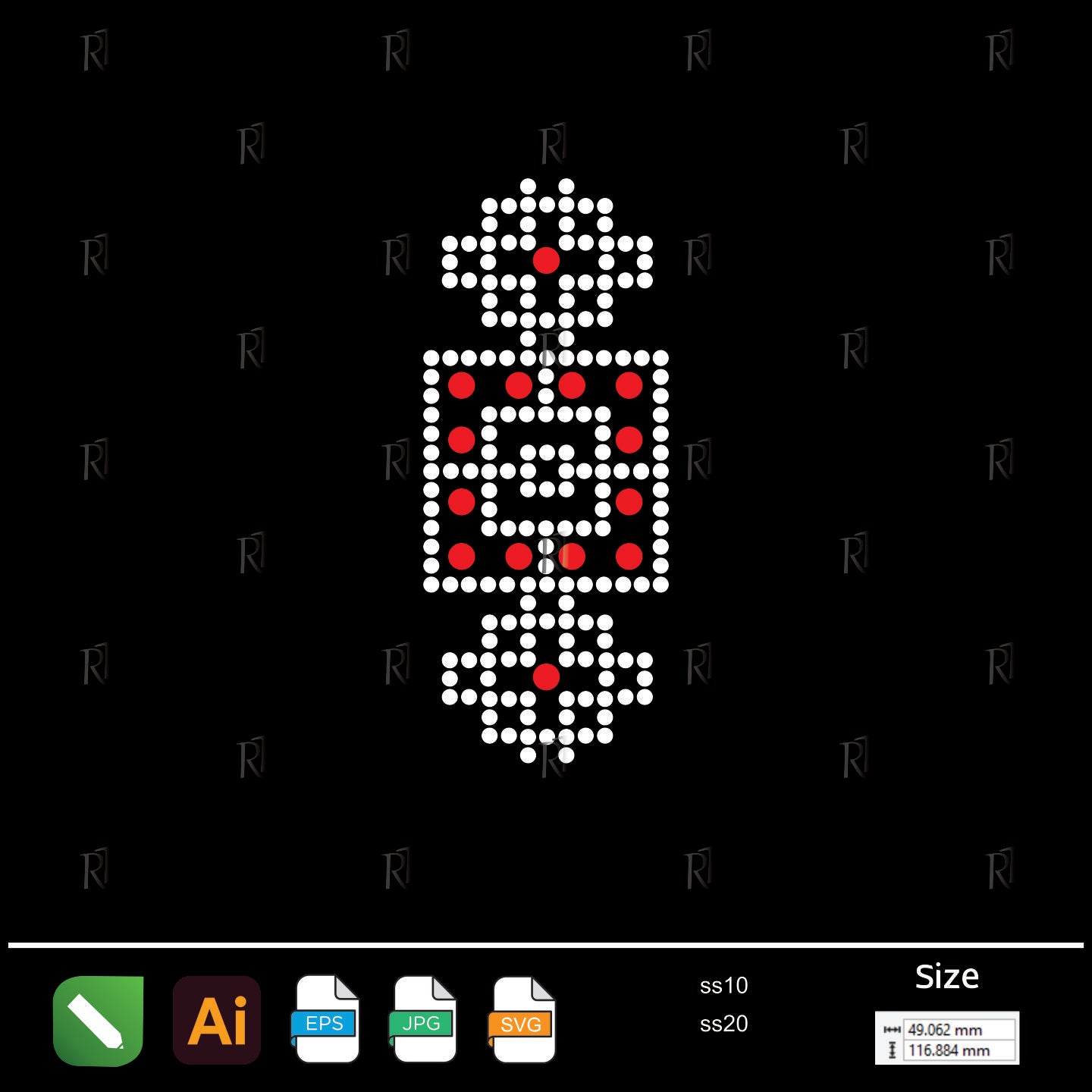 Tribal Accent Rhinestone Motif – Premium Rhinestone Design by Rhinestone1