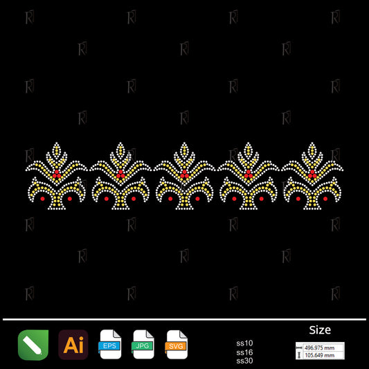 Regal Fleur Border – Premium Rhinestone Design by Rhinestone1