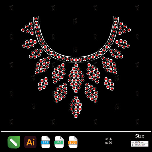 Red Clustered Drop Collar Rhinestone – Premium Rhinestone Design by Rhinestone1