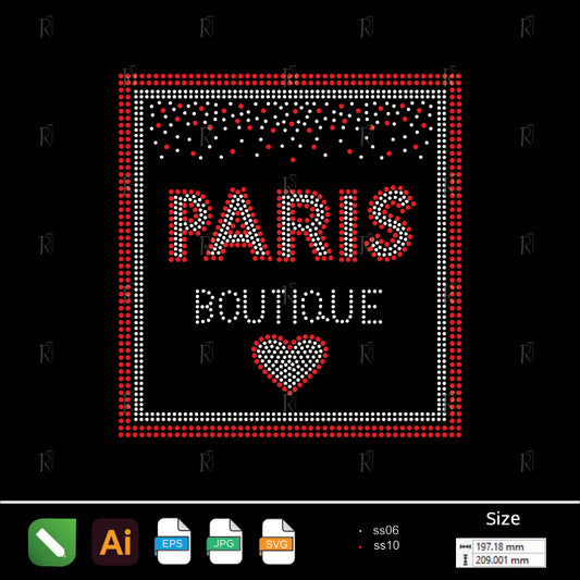 Paris Boutique Rhinestone Frame – Premium Rhinestone Design by Rhinestone1