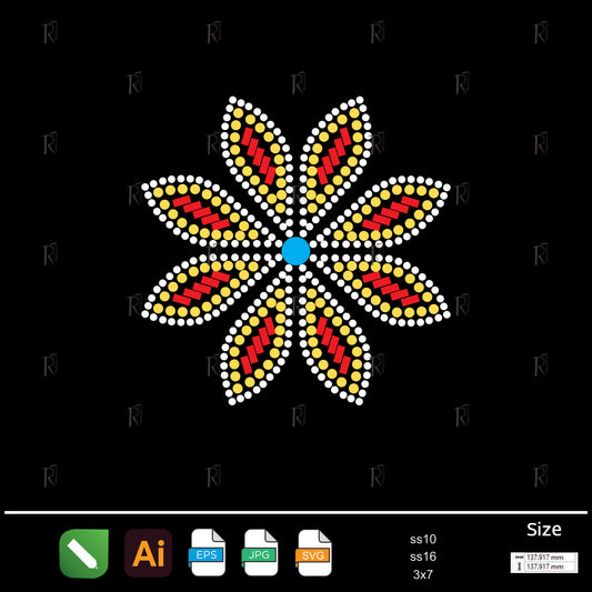 Tribal Flame Petal Rhinestone – Premium Rhinestone Design by Rhinestone1