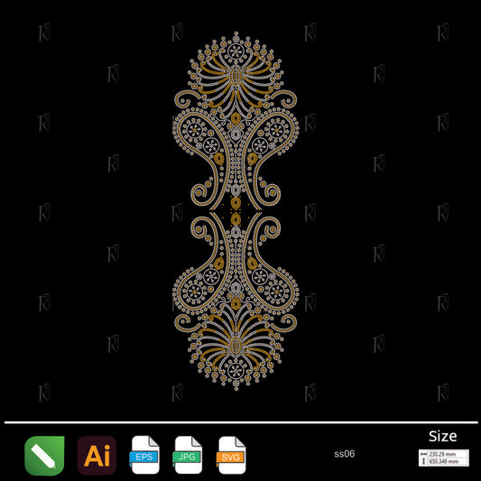 Imperial Column Rhinestone Motif – Premium Rhinestone Design by Rhinestone1
