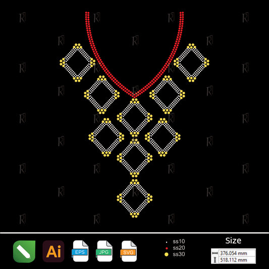 Geometric Diamond Cascade Collar – Premium Rhinestone Design by Rhinestone1