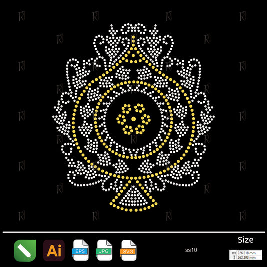 Royal Mandala Drop Rhinestone – Premium Rhinestone Design by Rhinestone1