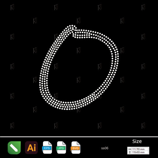 Rhinestone Letter O Script – Premium Rhinestone Design by Rhinestone1