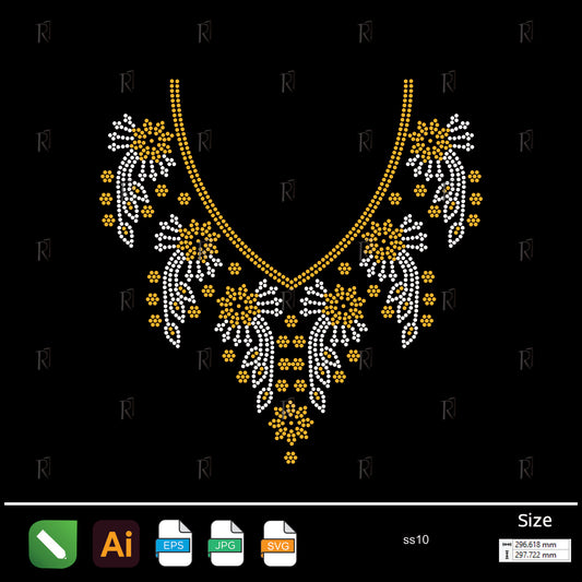 Floral Elegance Necklace Rhinestone – Premium Rhinestone Design by Rhinestone1